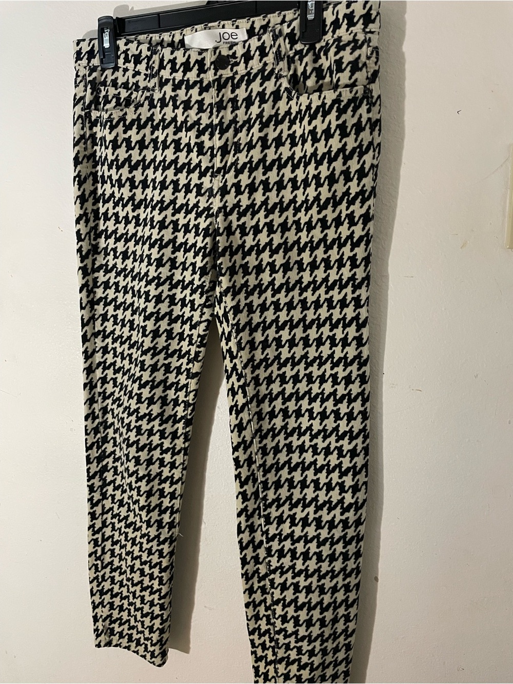 Joe Fresh Black and Cream Houndstooth Skinny Pants